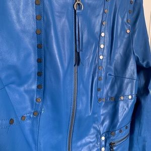 Cobalt blue embellished jacket